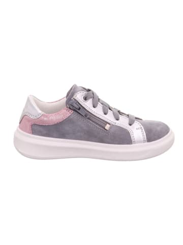 Leder-Sneakers "Cosmo" in Hellgrau