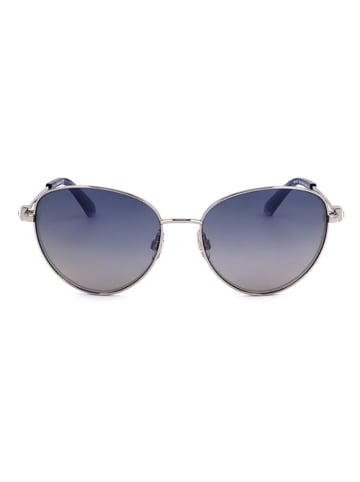 Damen-Sonnenbrille in Silber/ Blau