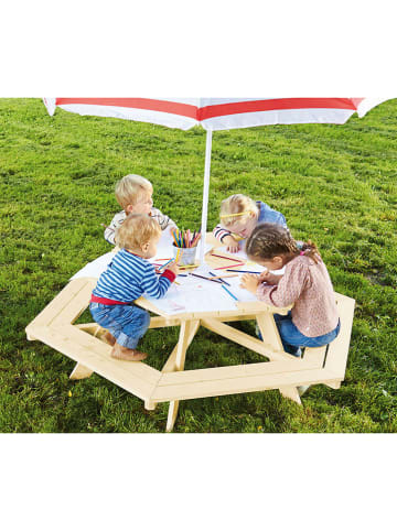Kindersitzgarnitur "Nicki 6-Eck" in Natur - (L)162 x (B)162 x (H)50 cm