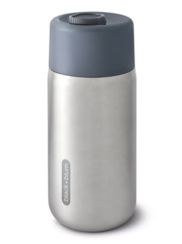 Kubek termiczny w kolorze srebrno-niebieskim - 340 ml