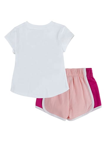 2tlg. Outfit in Weiß/ Rosa