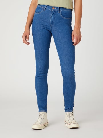 Dżinsy "Eye Love You" - Skinny fit - w kolorze niebieskim