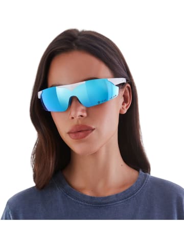 Unisex-Sonnenbrille "SUNUP" in Weiß/ Blau