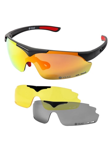 Unisex-Sportbrille "Sunup" in Schwarz/ Rot