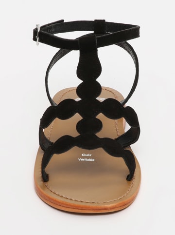 Leder-Sandalen "Thuja" in Schwarz