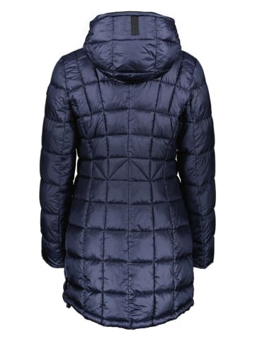 Doorgestikte mantel donkerblauw