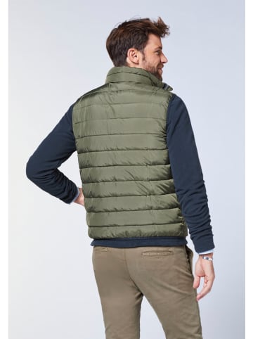 Doorgestikte bodywarmer kaki