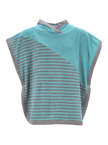 Badeponcho "De Luxe" in Hellblau/ Grau