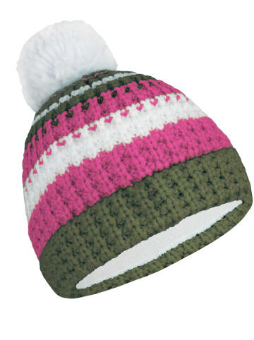 Mütze "Hallingdal" in Khaki/ Pink