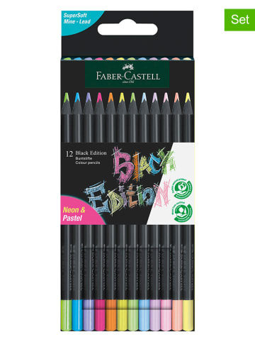 2er-Set: Buntstifte "Black Edition - Neon + Pastell" - 2x 12 Stück