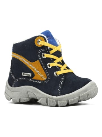 Leren trekkingschoenen donkerblauw/geel