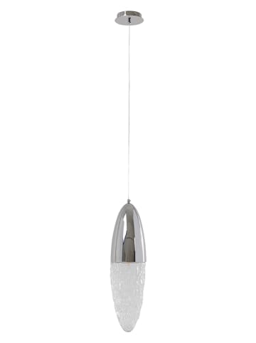 Lampa wisząca "Frozen" w kolorze srebrnym - wys.60 x Ø 14 cm