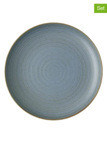 Talerze obiadowe (6 szt.) w kolorze niebieskim - wys. 3,5 x Ø 26,7 cm