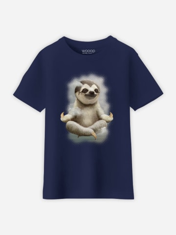 Koszulka "Sloth Meditate" w kolorze granatowym
