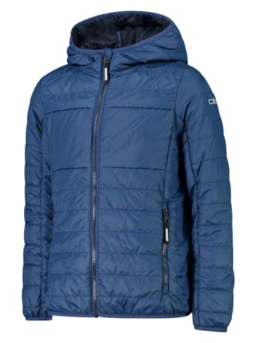Doorgestikte jas blauw
