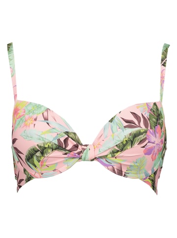 Biustonosz bikini w kolorze zielono-jasnoróżowym