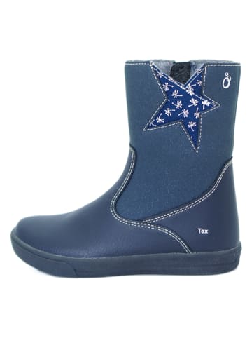 Leren winterlaarzen donkerblauw