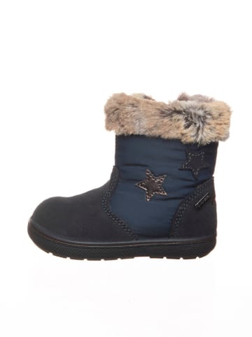 Leren winterlaarzen donkerblauw