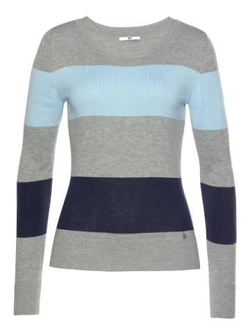 Pullover in Grau/ Helblau/ Dunkelblau