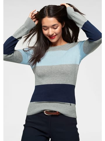 Pullover in Grau/ Helblau/ Dunkelblau