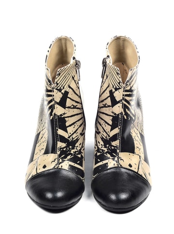 Stiefeletten in Beige/ Schwarz