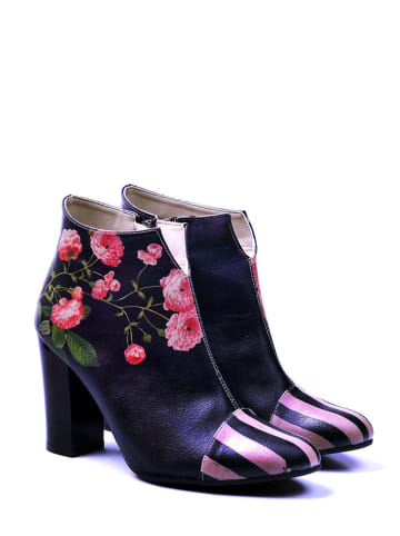 Stiefeletten in Dunkelblau/ Pink