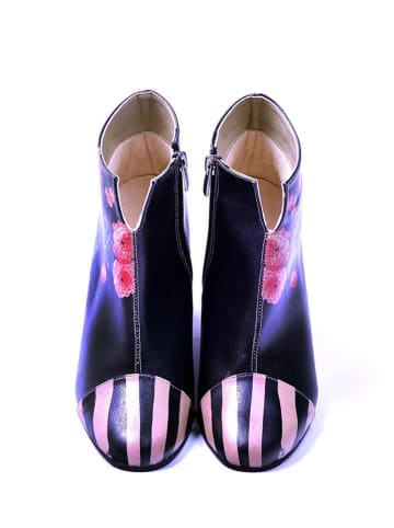 Stiefeletten in Dunkelblau/ Pink