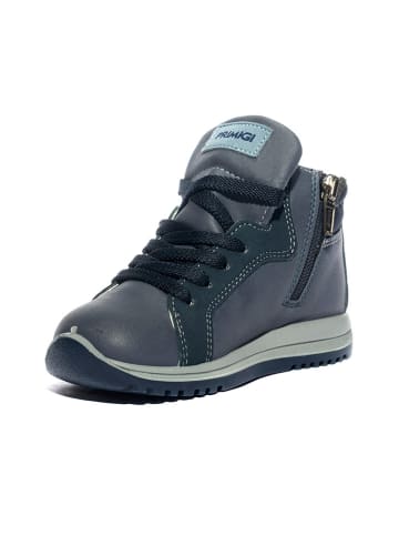 Leder-Sneakers in Dunkelblau