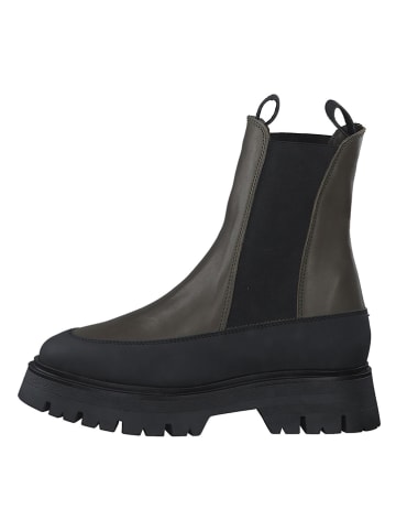 Chelsea-Boots in Khaki/ Schwarz