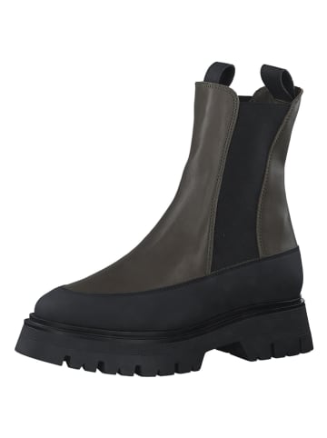 Chelsea-Boots in Khaki/ Schwarz