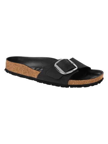Leder-Pantoletten "Madrid" in Schwarz - Weite S