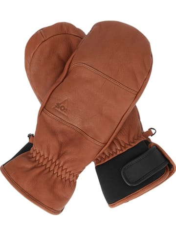 Leder-Fäustlinge "Stoneham" in Hellbraun