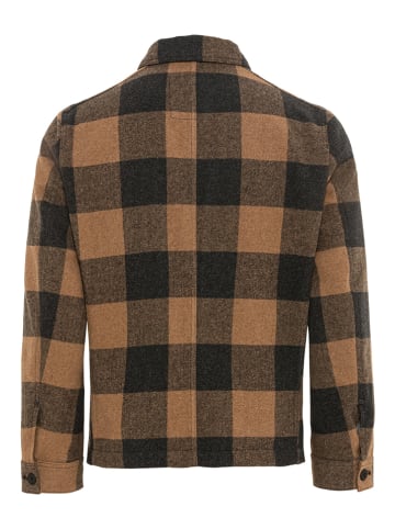 Hemdjacke in Hellbraun/ Schwarz