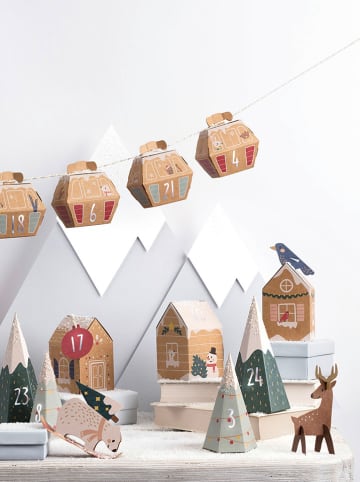 Adventskalender-Bastelset "Village in the snow" in Hellbraun