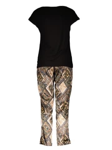 Pyjama in Schwarz/ Beige