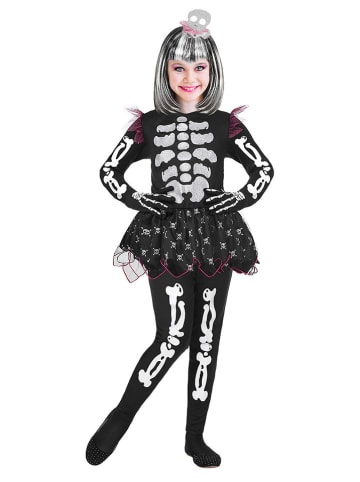 2-częściowy kostium "Skeleton" w kolorze czarno-srebrnym