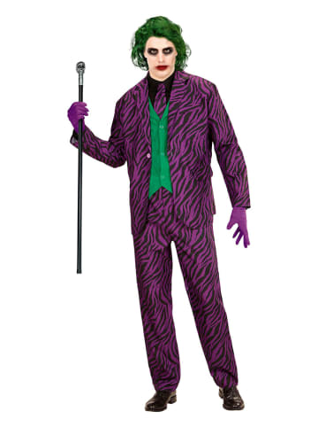 3-delig kostuum "EVIL CLOWN" paars/zwart