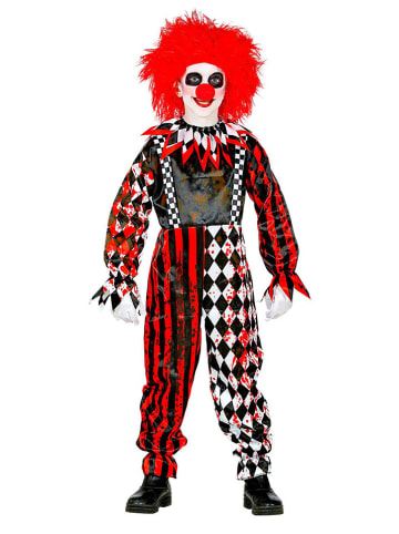 2-częściowy kostium "KILLERCLOWN" w kolorze czerwono-czarnym