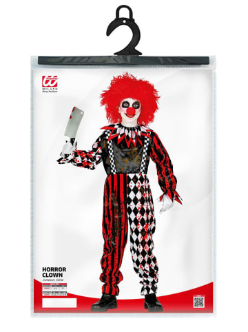 2tlg. Kostüm "KILLERCLOWN" in Rot/ Schwarz