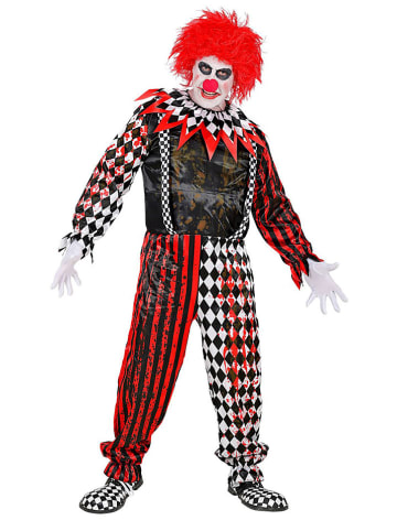 2-delig kostuum "KILLERCLOWN" zwart/rood