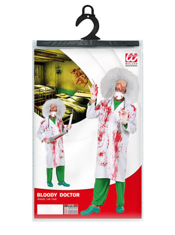Kostuum "BLOEDIGE ARTS" wit/rood
