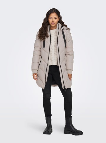Płaszcz pikowany "SKYLAR PADDED HOOD" w kolorze beżowym