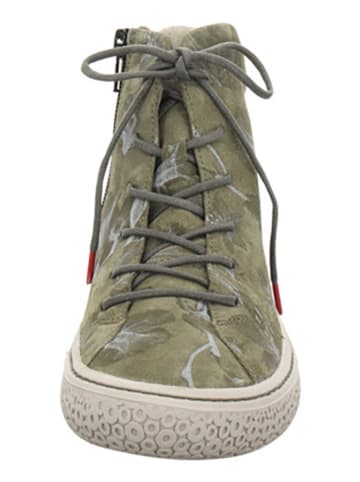 Leder-Sneakers "Tjub" in Khaki