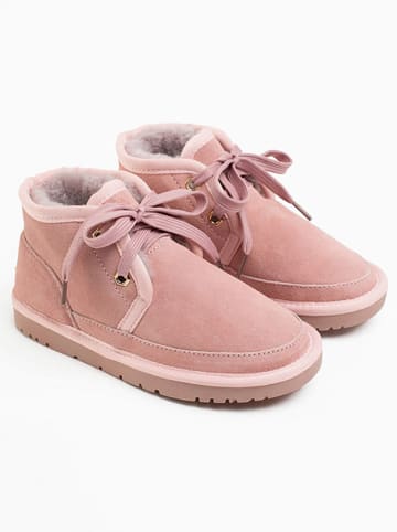Leren winterboots "Corantine" lichtroze