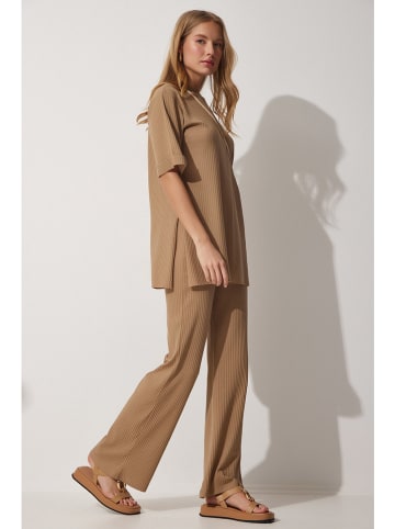 2tlg. Outfit in Hellbraun