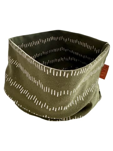 Szal-koło "Stripes khaki" w kolorze khaki - 50 x 24 cm