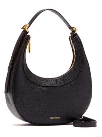 Leder-Schultertasche in Schwarz - (B)23,5 x (H)12,5 x (T)5,5 cm
