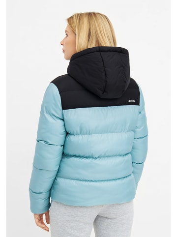 Doorgestikte jas "Kaylee" turquoise/zwart
