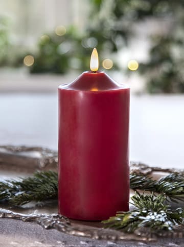 Ledkaars "Vlam" rood - (H)17 cm