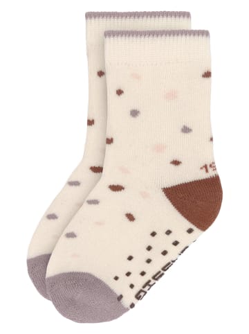 2er-Set: ABS-Socken in Beige/ Lila